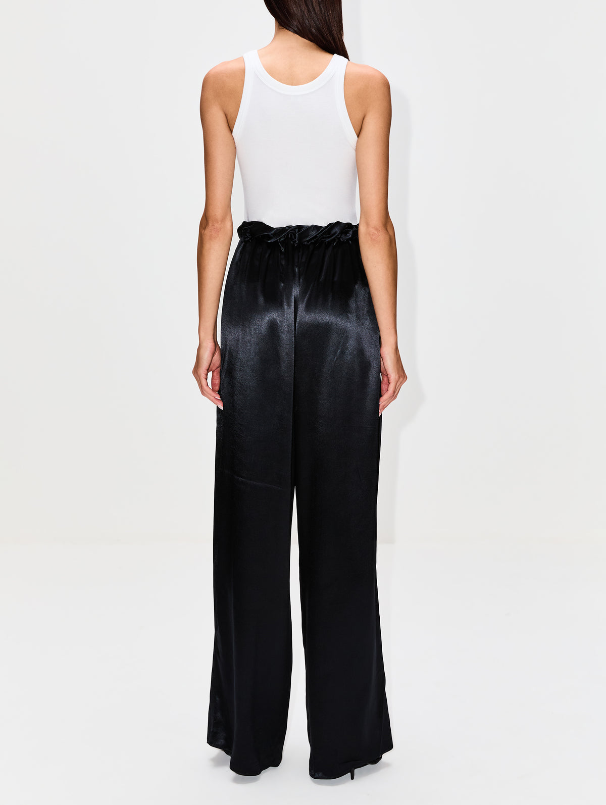 Gathered Waist Trouser,FERRAGAMO,NERO,Image 4