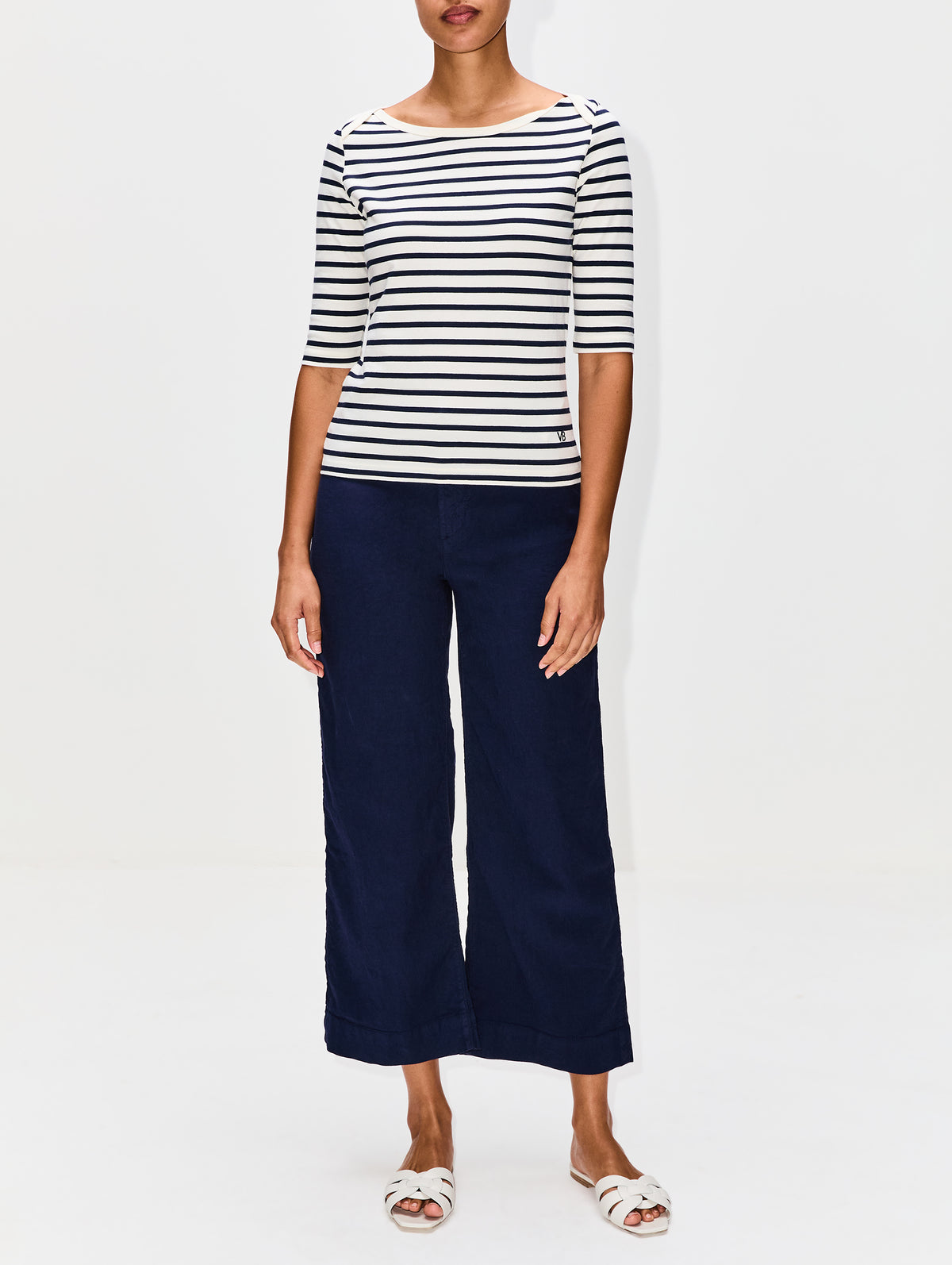 Deauville Top,VANESSA BRUNO,ECRU/MARINE,Image 2