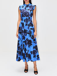 Sleeveless Midi Dress,ERDEM,LUPIN BLUE,Image 2