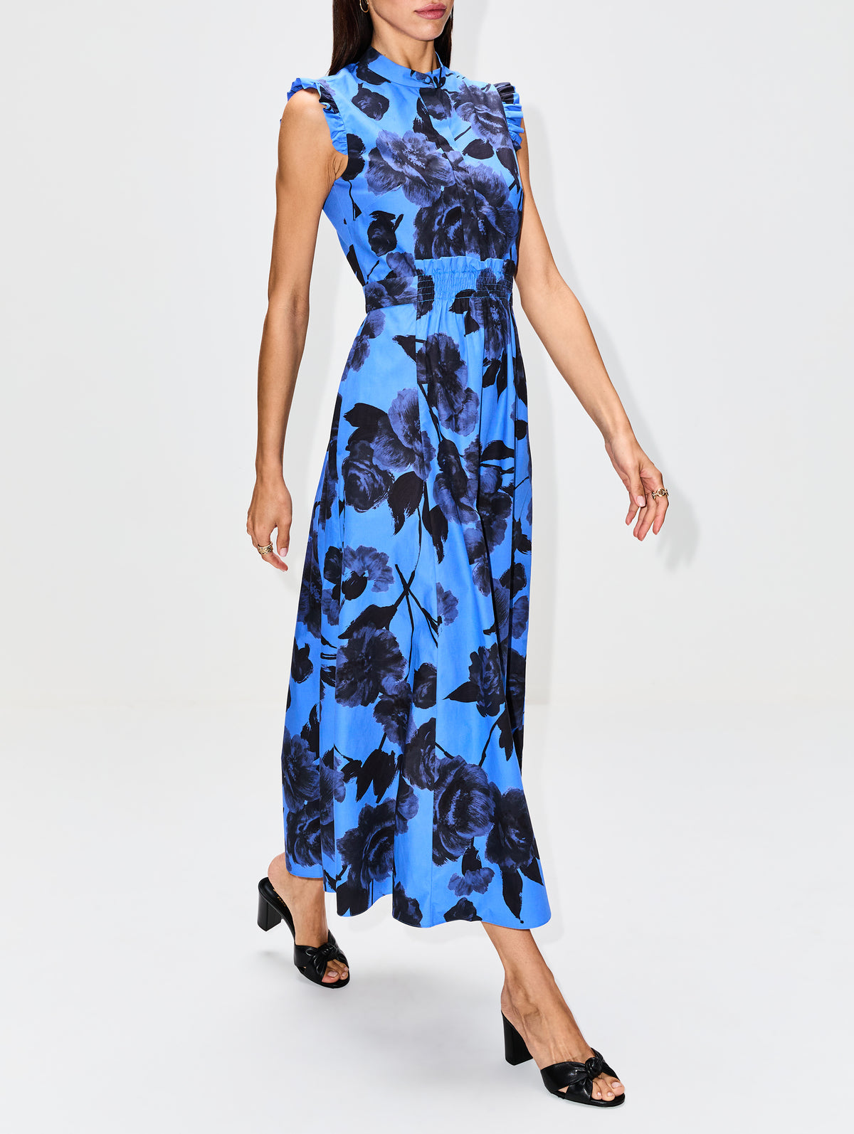 Sleeveless Midi Dress,ERDEM,LUPIN BLUE,Image 3