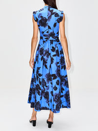 Sleeveless Midi Dress,ERDEM,LUPIN BLUE,Image 4