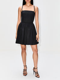 Sleeveless Cotton Day Dress,ALEXANDER MCQUEEN,BLACK,Image 2