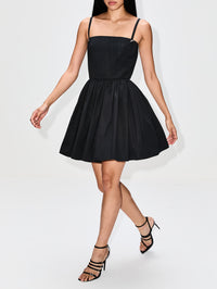 Sleeveless Cotton Day Dress,ALEXANDER MCQUEEN,BLACK,Image 3