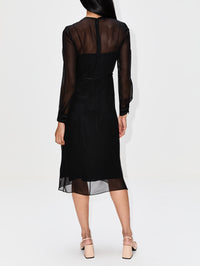 Long Sleeve Dress,GUCCI,BLACK,Image 4