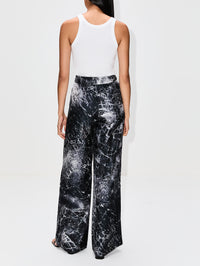 Smashed Screen Silk Trouser,ALEXANDER MCQUEEN,BLACK,Image 3