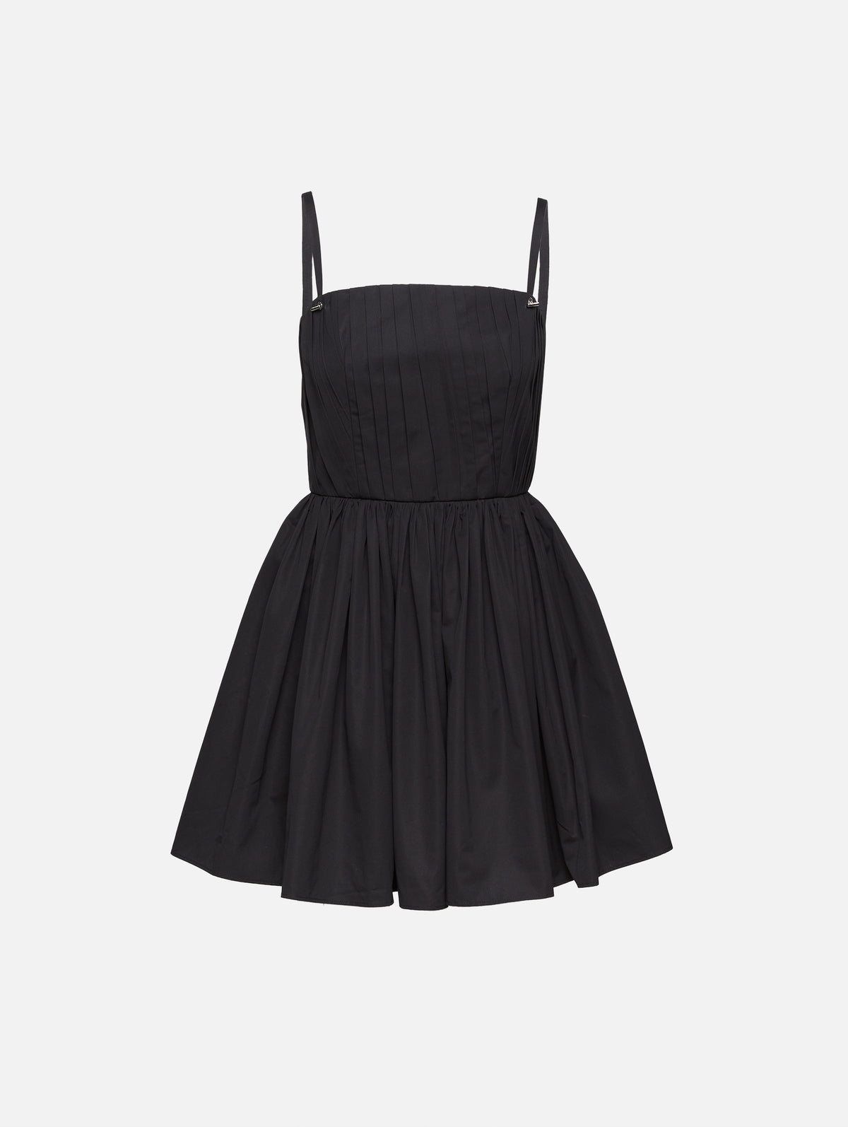 Alexander McQueen Cotton Pleated Mini Dress - Black - 42 IT Alexander McQueen Cotton Pleated Mini Dress - Black - 42 IT