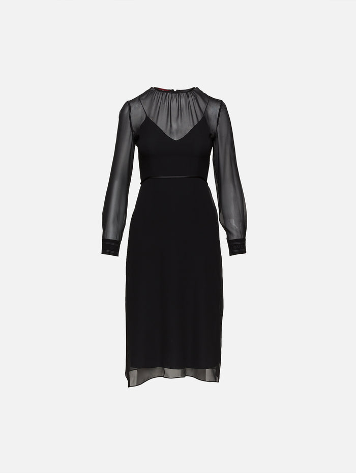 Long Sleeve Dress,GUCCI,BLACK,Image 1