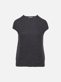 Sleeveless Sweater,LOULOU STUDIO,ANTHRACITE,Image 1