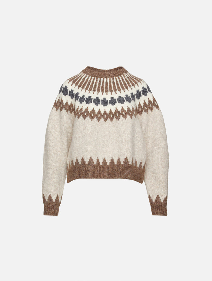 Alena Sweater,NILI LOTAN,OATMEAL FAIRISLE,Image 1