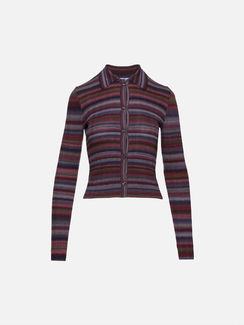 Ribbed Polo Cardigan