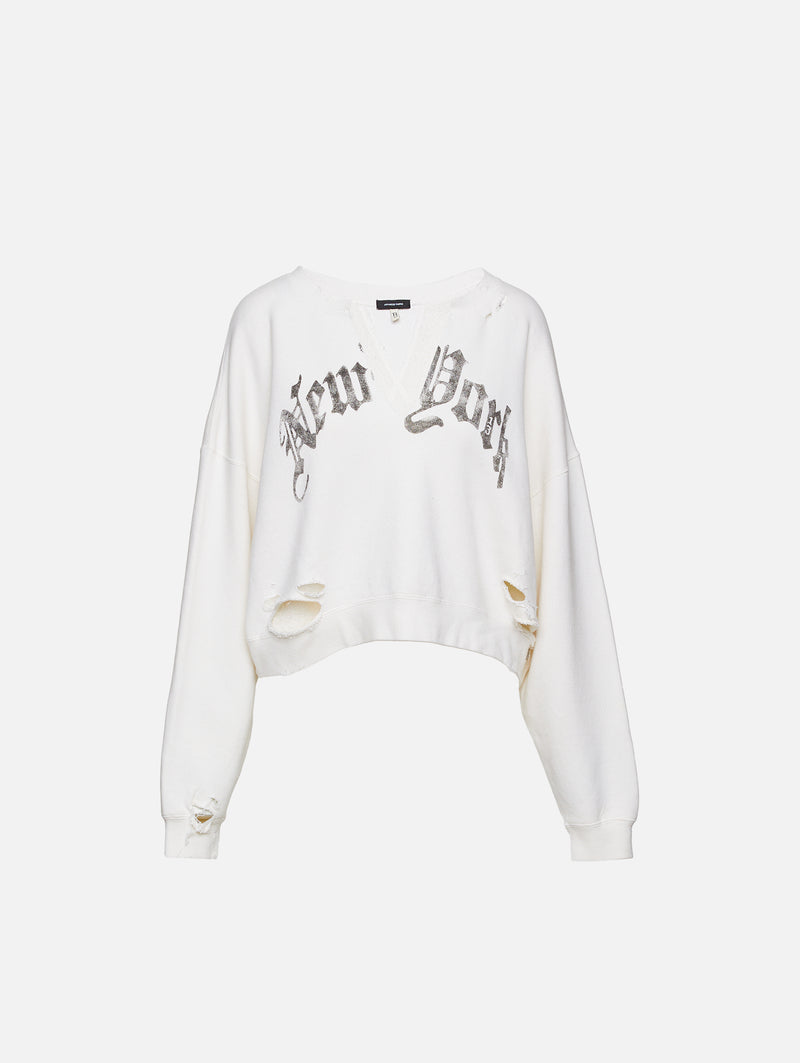 New York Cropped Crewneck Top