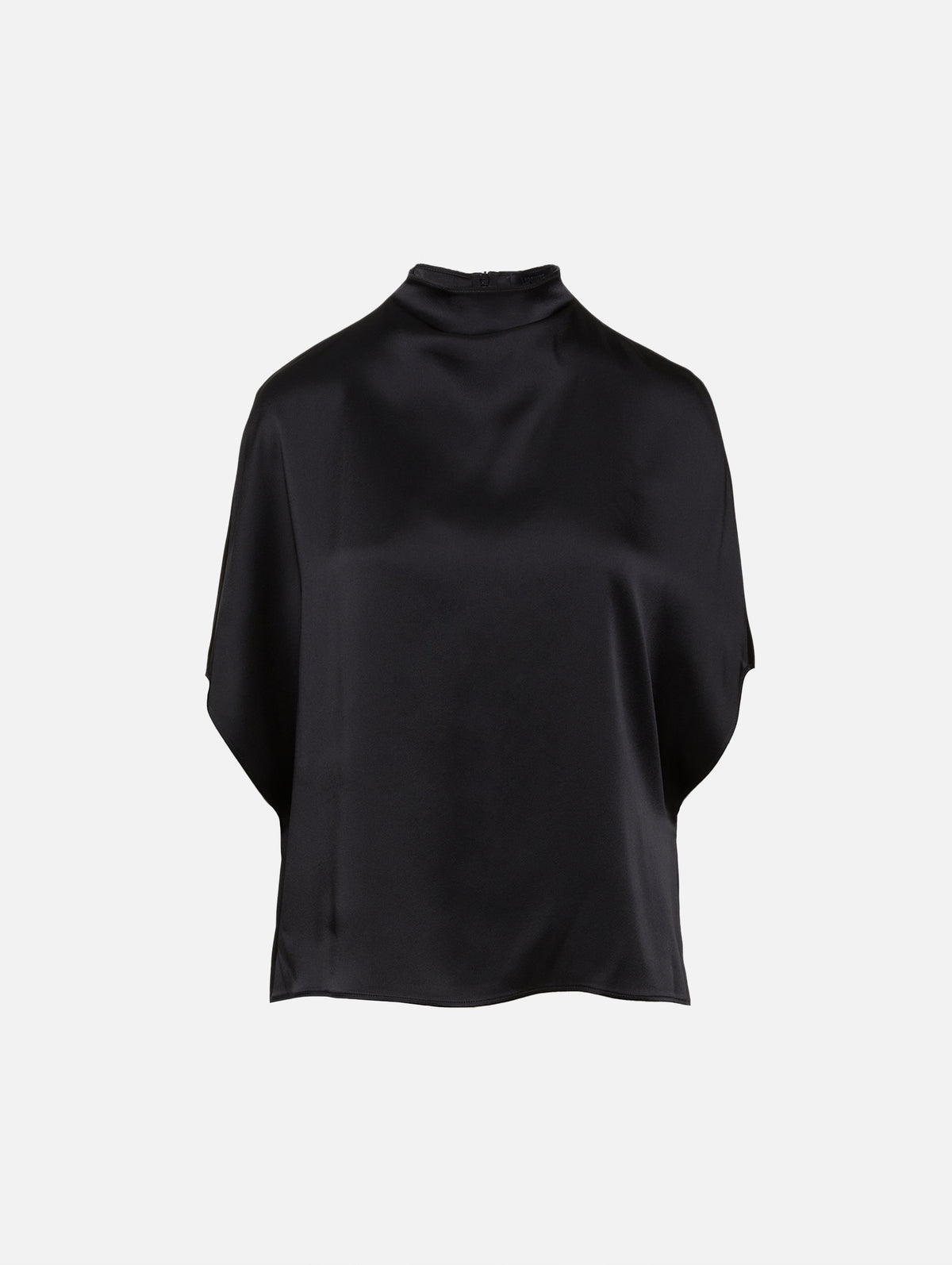 Satin Cape Tee,LAPOINTE,BLACK,Image 1