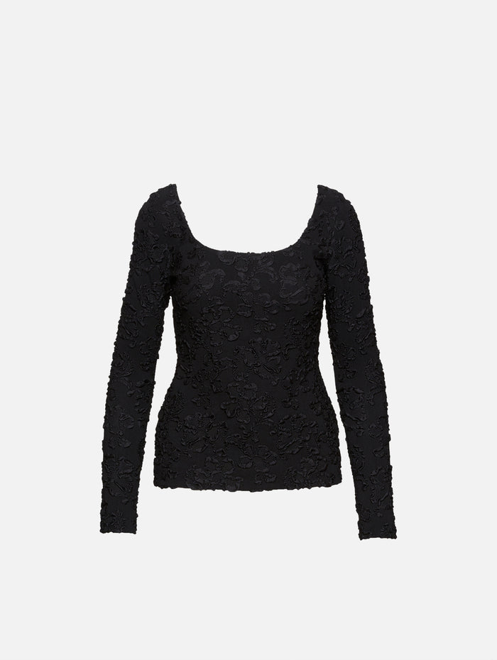 Round Neck Long Sleeve Top,GIVENCHY,BLACK,Image 1