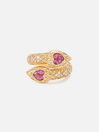 view 1 - Ruby and Diamond Snake Ring