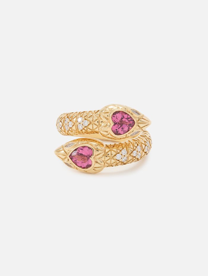 Ruby and Diamond Snake Ring