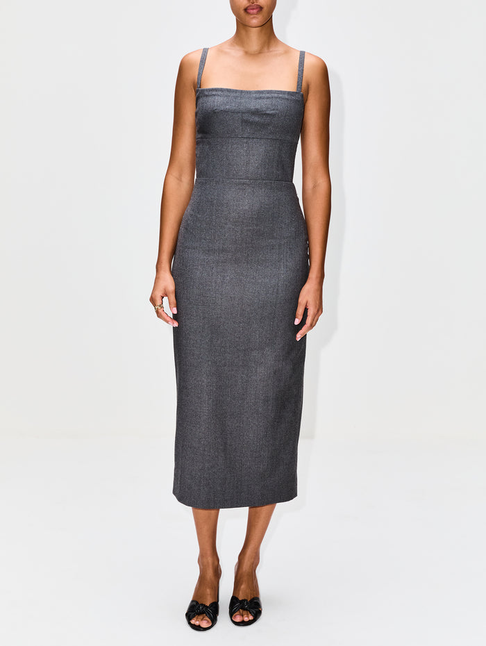 Samantha Dress,AMIR TAGHI,CHARCOAL,Image 1