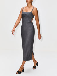 Samantha Dress,AMIR TAGHI,CHARCOAL,Image 3