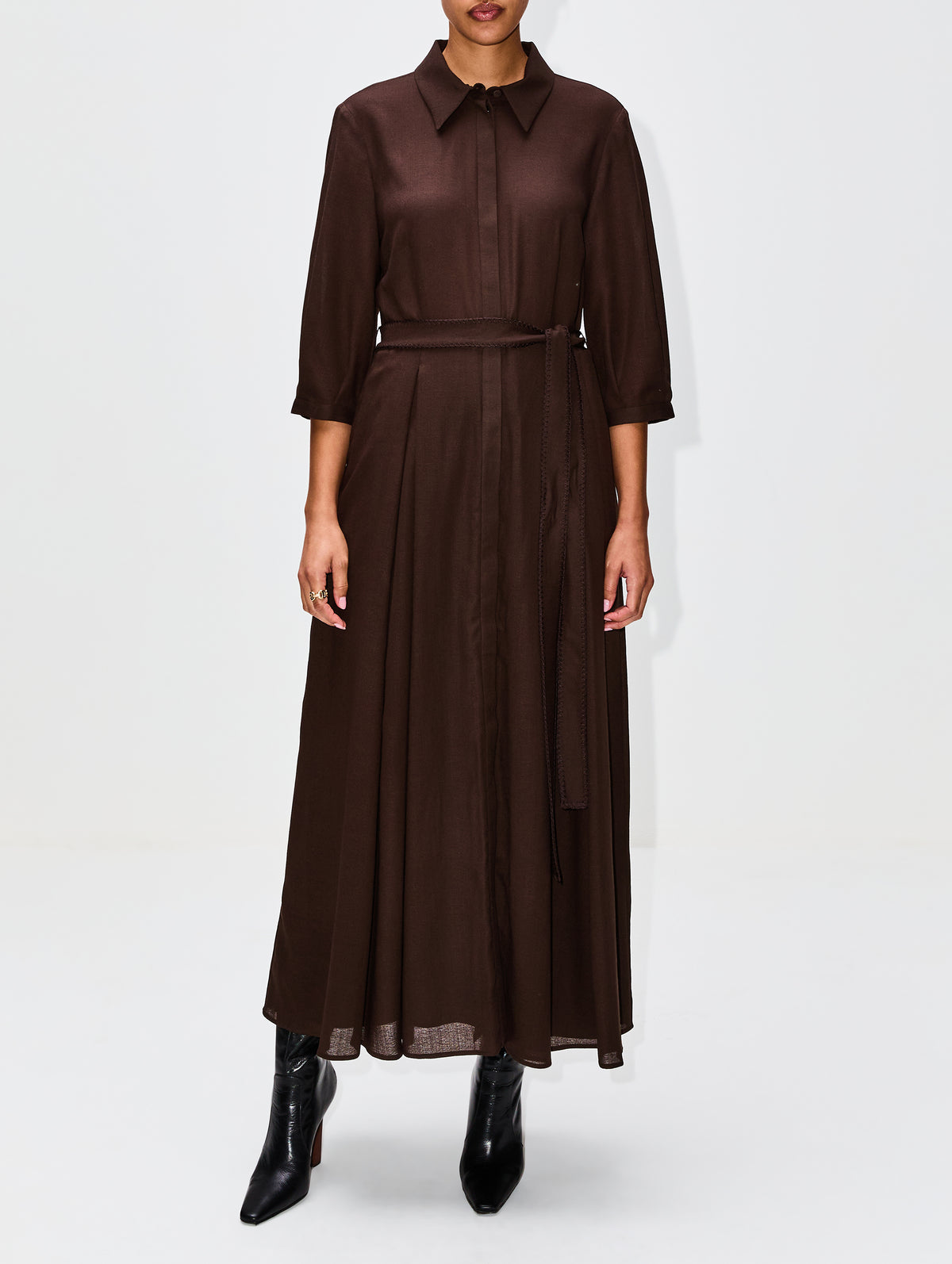 Andy Dress,GABRIELA HEARST,CHOCOLATE,Image 2