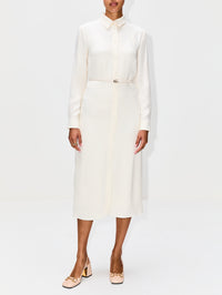 Belted Button Up Dress,GUCCI,IVORY,Image 2