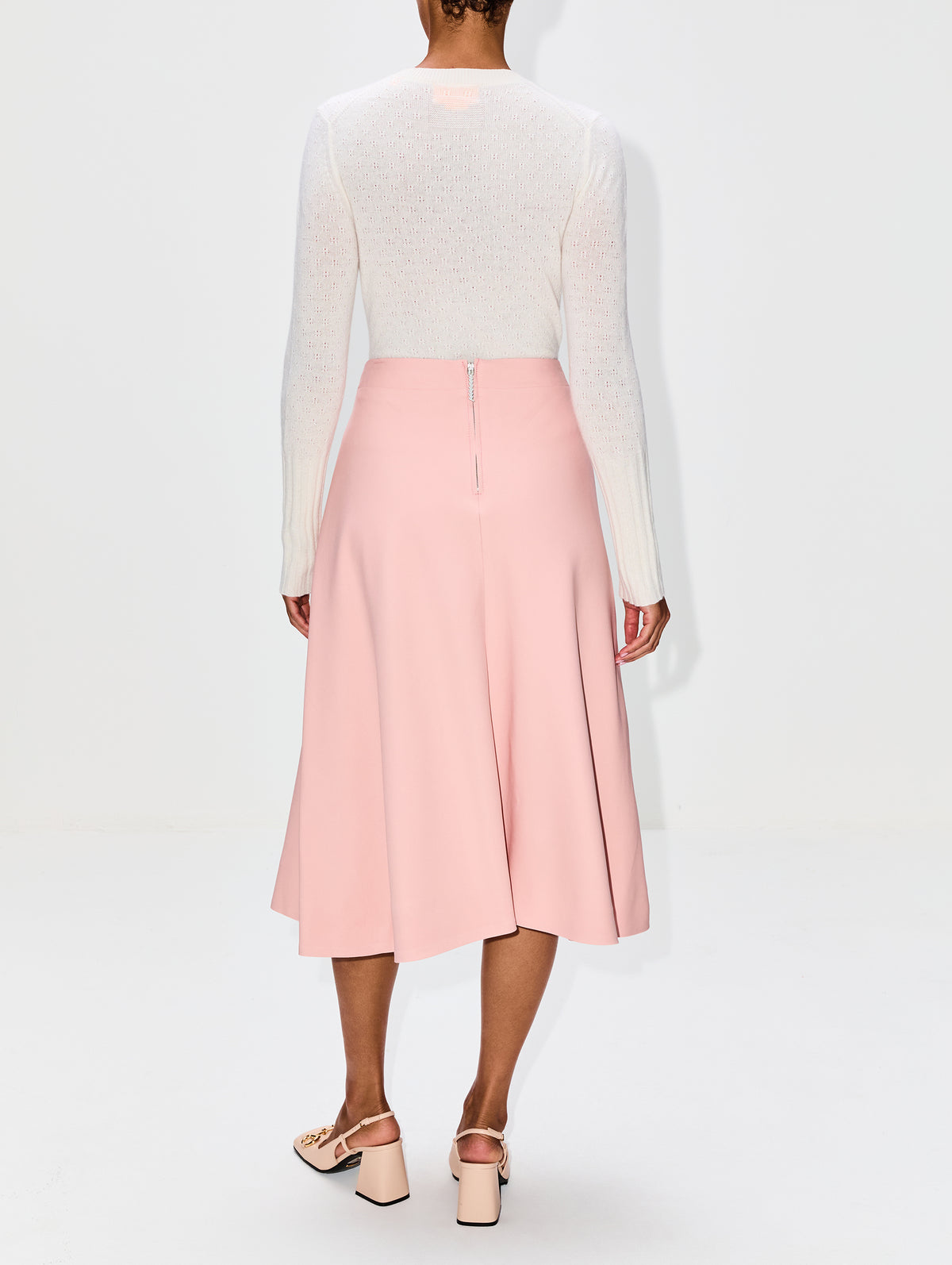 Fluid Midi Circle Skirt,MARNI,ANTIQUE/ROSE,Image 4