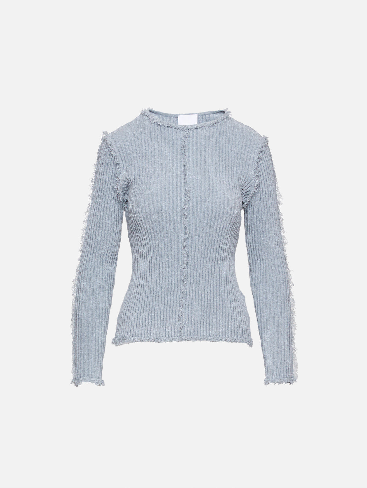 Elemental Frayed Detail Sweater,PARIS GEORGIA,DOVE GREY,Image 1