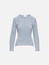 Elemental Frayed Detail Sweater,PARIS GEORGIA,DOVE GREY,Image 1