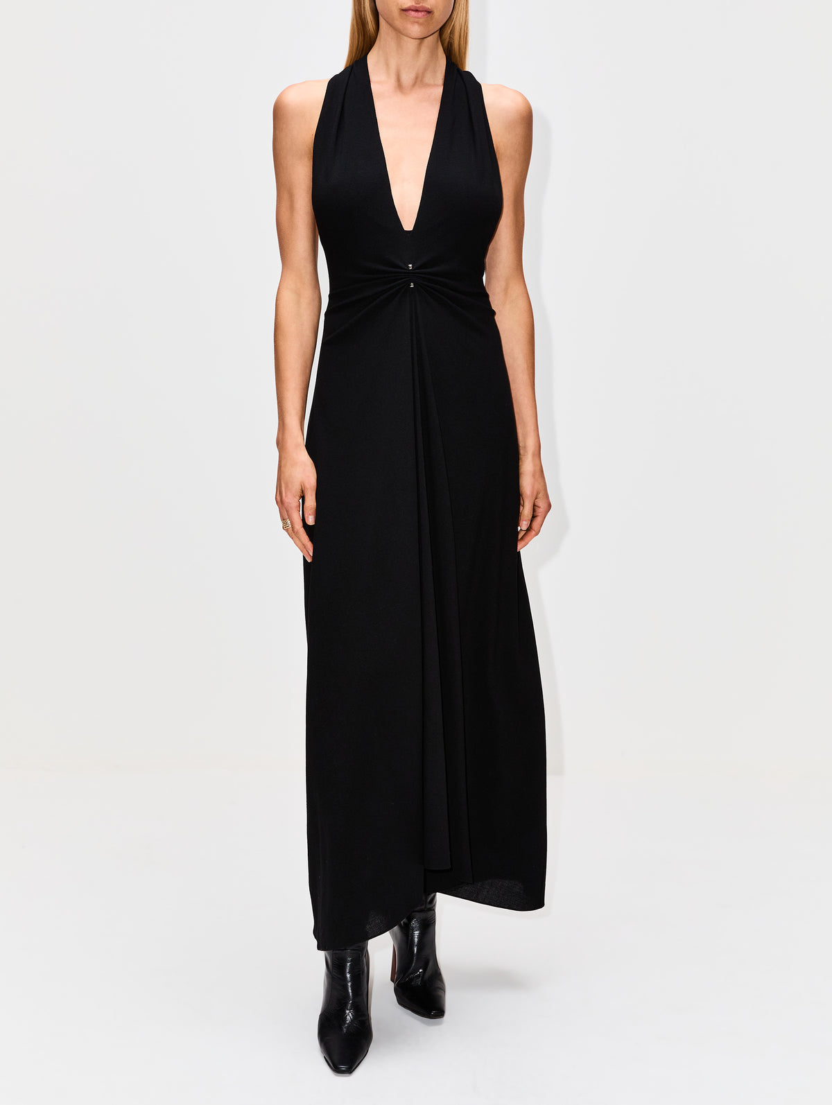 Banks V Dress,BRANDON MAXWELL,BLACK,Image 2