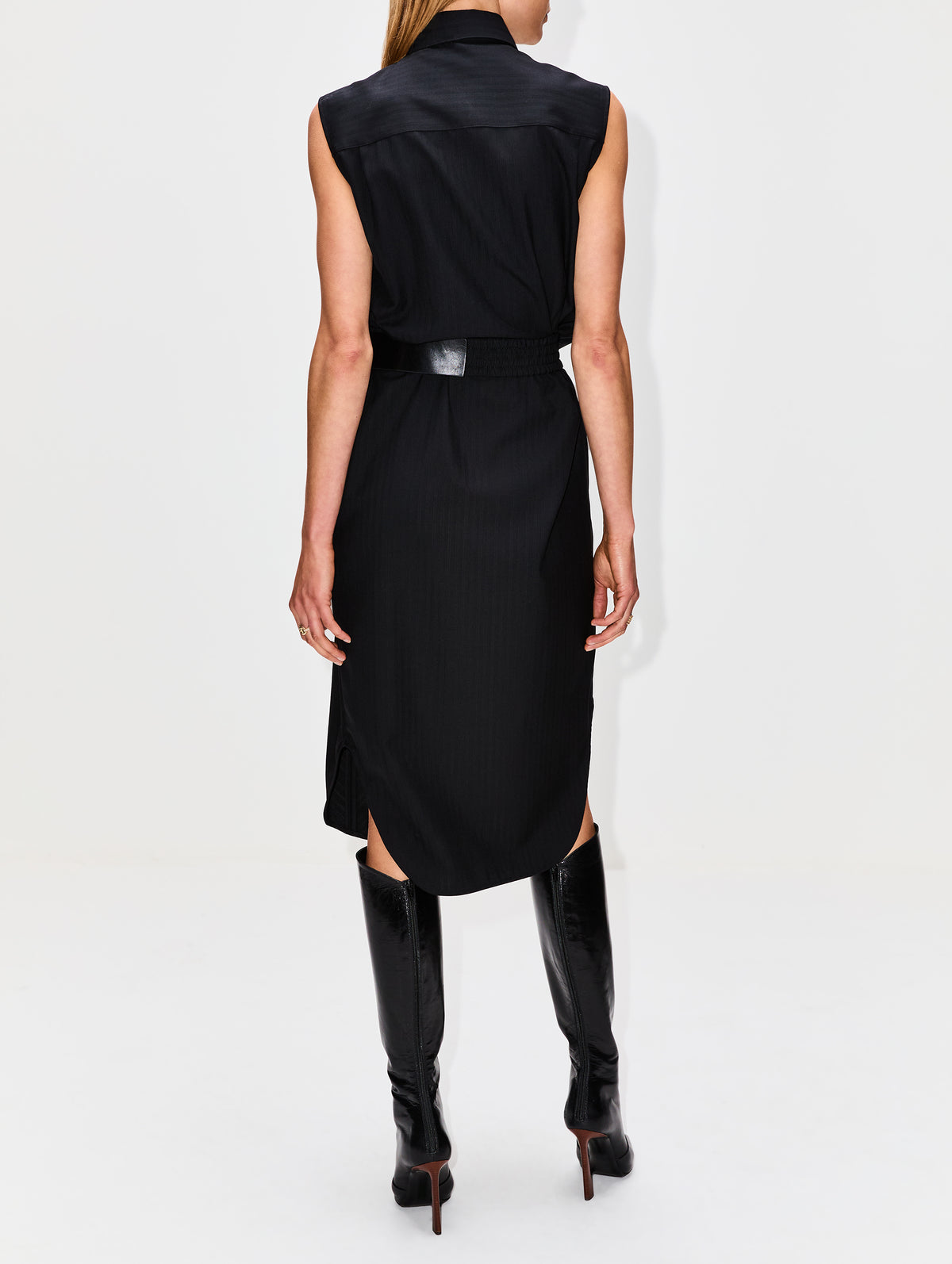 Belted Dress,LOEWE,BLACK,Image 4