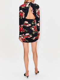 MAGDA BUTRYM | Women's | Floral Draped Mini Dress | Black PRINT Dress DAY | Size 38 MAGDA BUTRYM | Women's | Floral Draped Mini Dress | Black PRINT Dress DAY | Size 38