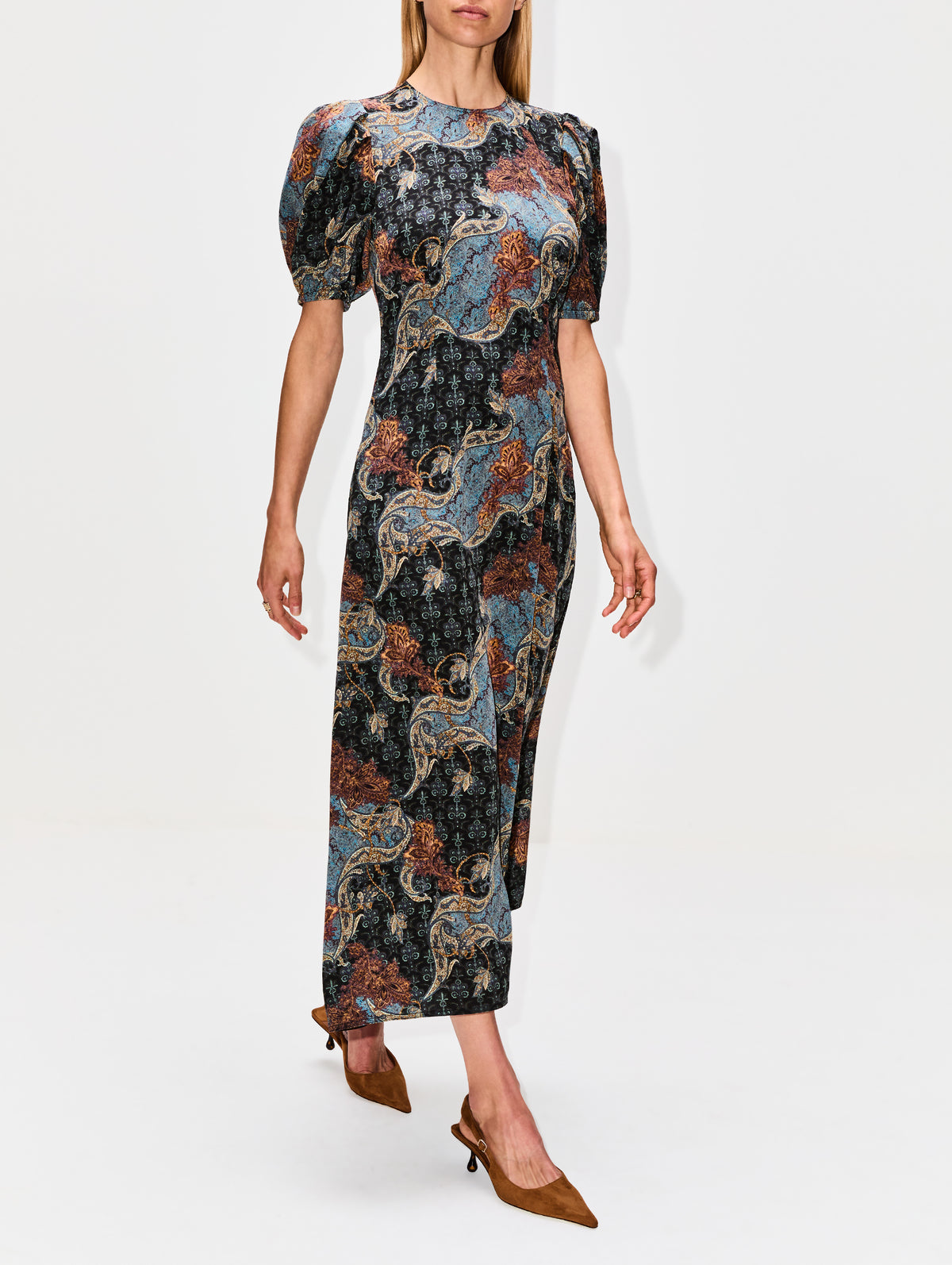 Calais Dress,ULLA JOHNSON,AZURE,Image 3