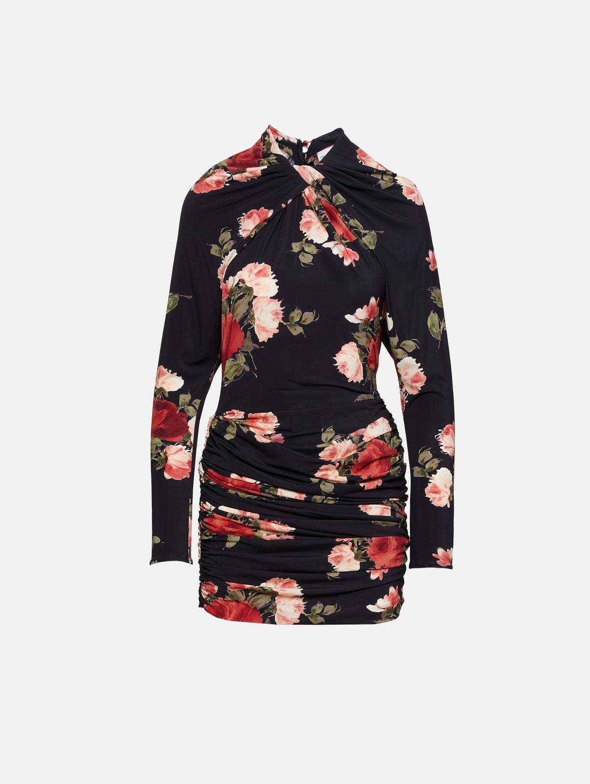 Floral Draped Mini Dress | Magda Butrym | Elysewalker Black Print / 40 Floral Draped Mini Dress | Magda Butrym | Elysewalker Black Print / 40