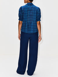 Jess Blouse,BIRDS OF PARADIS BY TROVATA,OCEANSIDE PLAID,Image 3