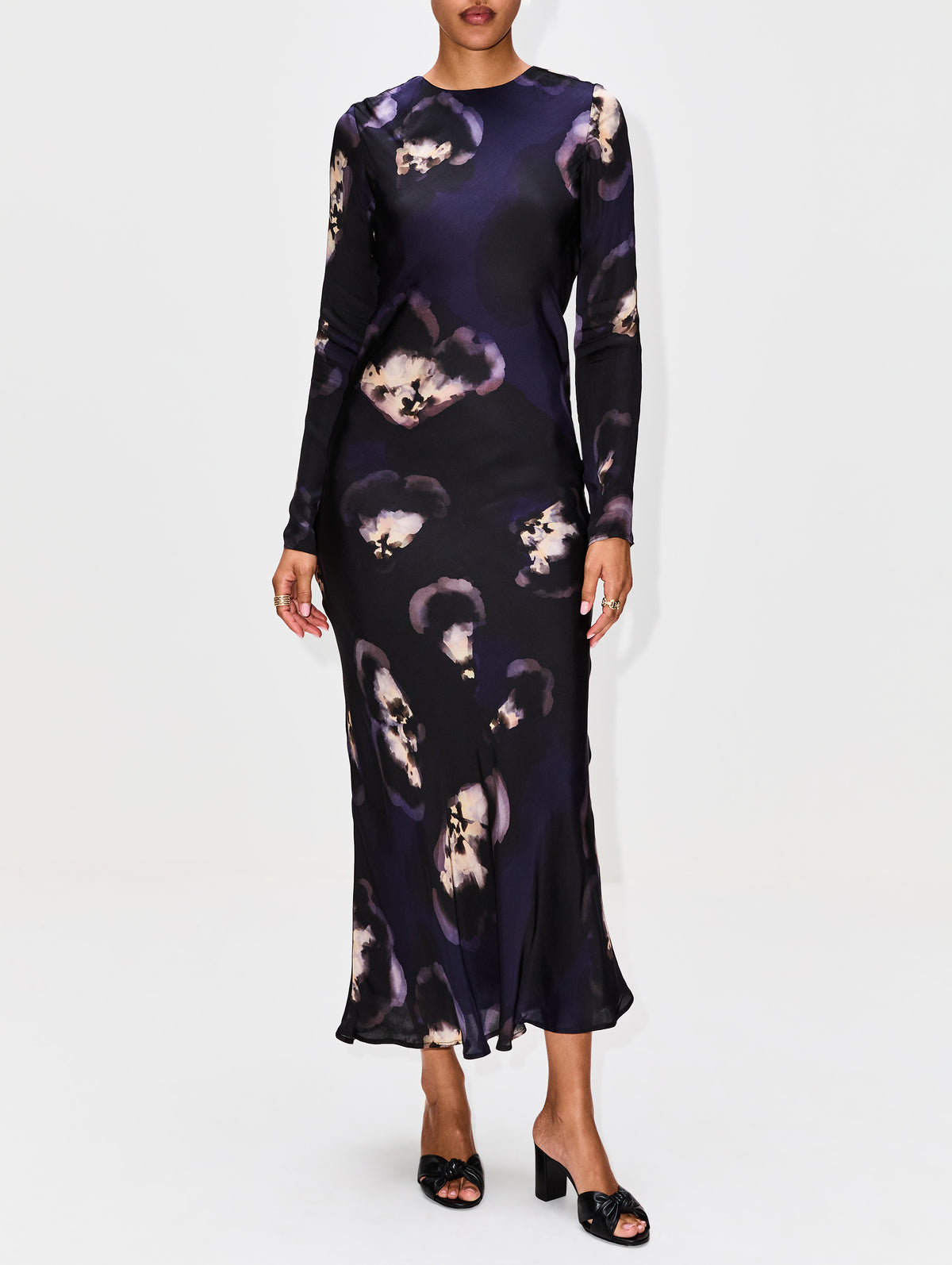 Quesada Cat Midi Dress,MARIA CHER,MIDNIGHT BLUE,Image 2