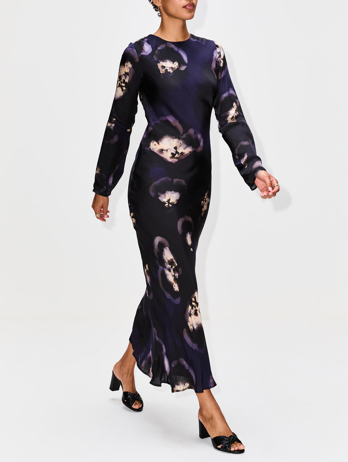 Quesada Cat Midi Dress,MARIA CHER,MIDNIGHT BLUE,Image 3