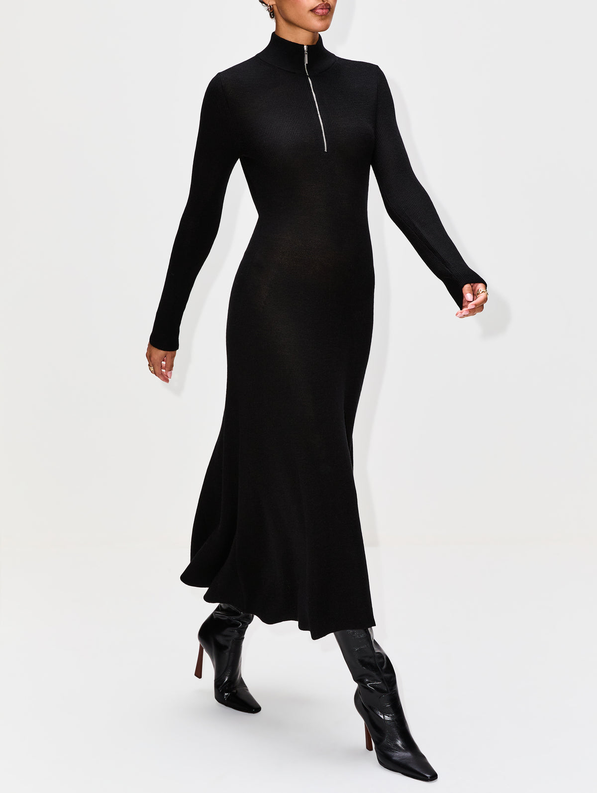 ROSETTA GETTY | Women's | Ribbed Zip Up Turtleneck Dress | CAMEL Dress DAY | Size S ROSETTA GETTY | Women's | Ribbed Zip Up Turtleneck Dress | CAMEL Dress DAY | Size S