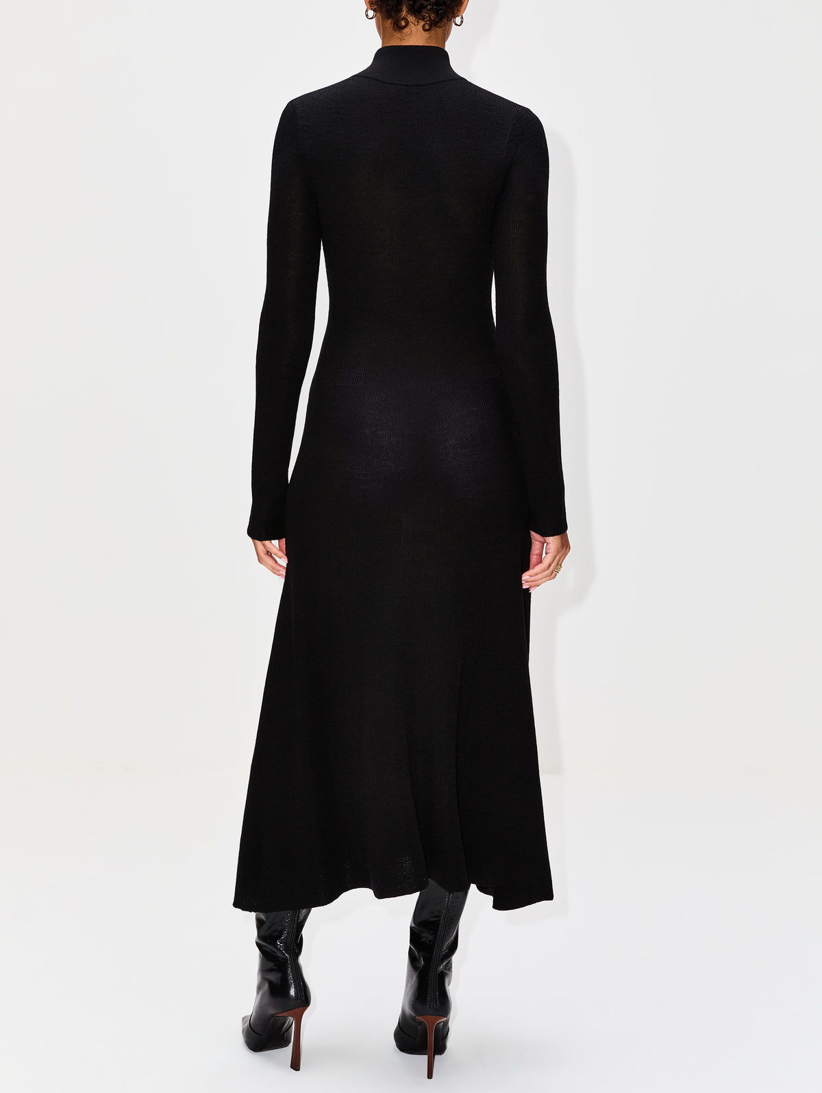 Rosetta Getty Ribbed Zip Up Turtleneck Dress - US S Rosetta Getty Ribbed Zip Up Turtleneck Dress - US S
