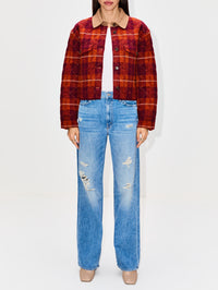 Tartan Cropped Jacket,GUEST IN RESIDENCE,PLUM COMBO,Image 2