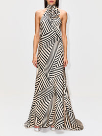 Tila Dress,SILVIA TCHERASSI,BEIGE/BLACK/STRIPE,Image 2