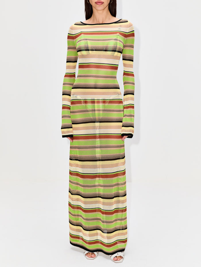 Coastline Low Back Dress,SIR.,PALM STRIPE,Image 1