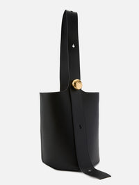 Medium Pebble Bucket Bag,LOEWE,BLACK,Image 4