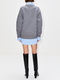 Layered Sweater,BALENCIAGA,GREY,Image 4