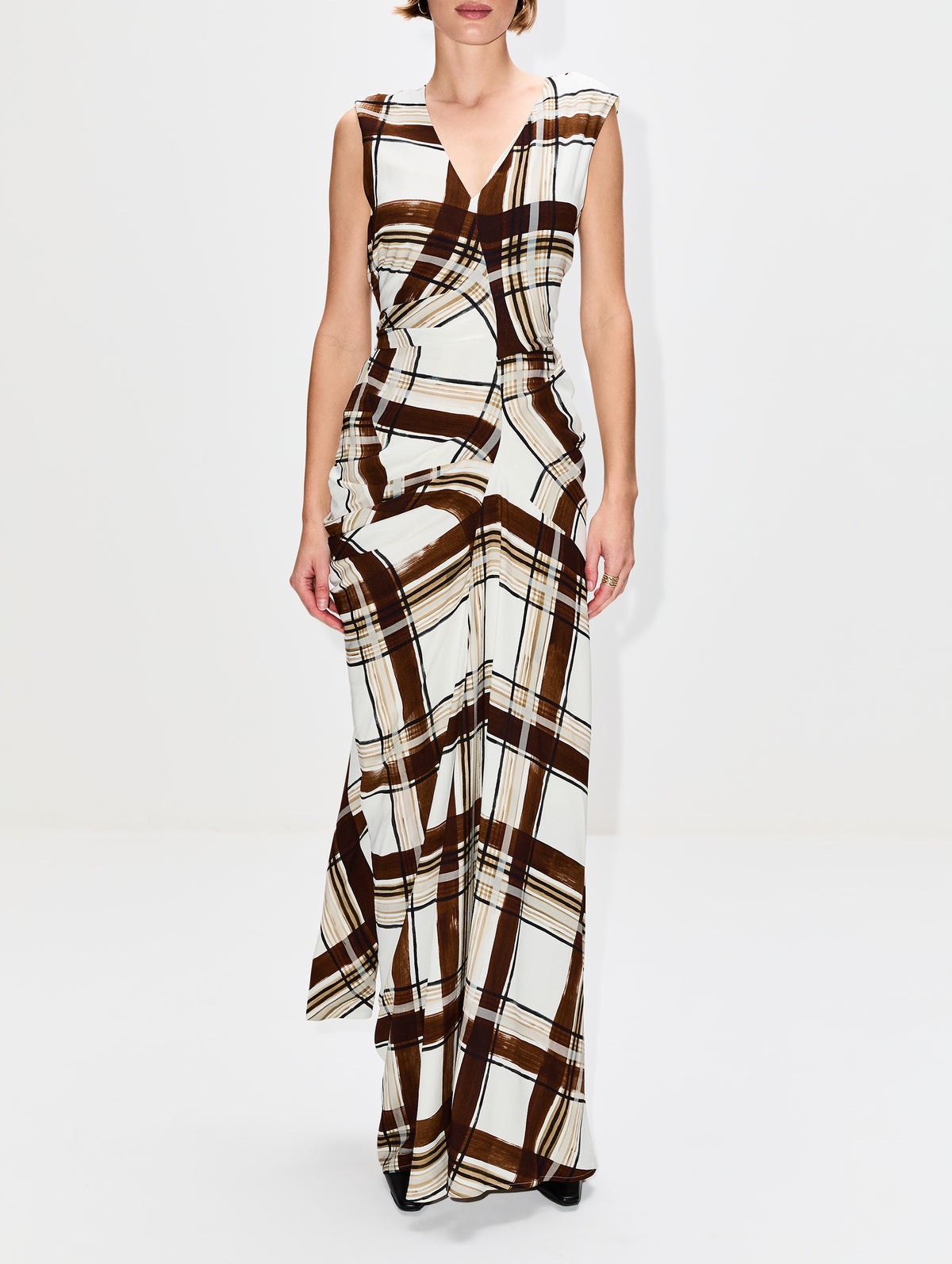 Daring Long Dress,DRIES VAN NOTEN,BROWN,Image 2