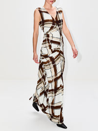 Daring Long Dress,DRIES VAN NOTEN,BROWN,Image 3