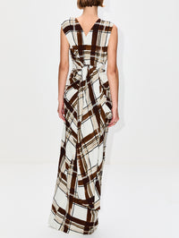 Daring Long Dress,DRIES VAN NOTEN,BROWN,Image 4