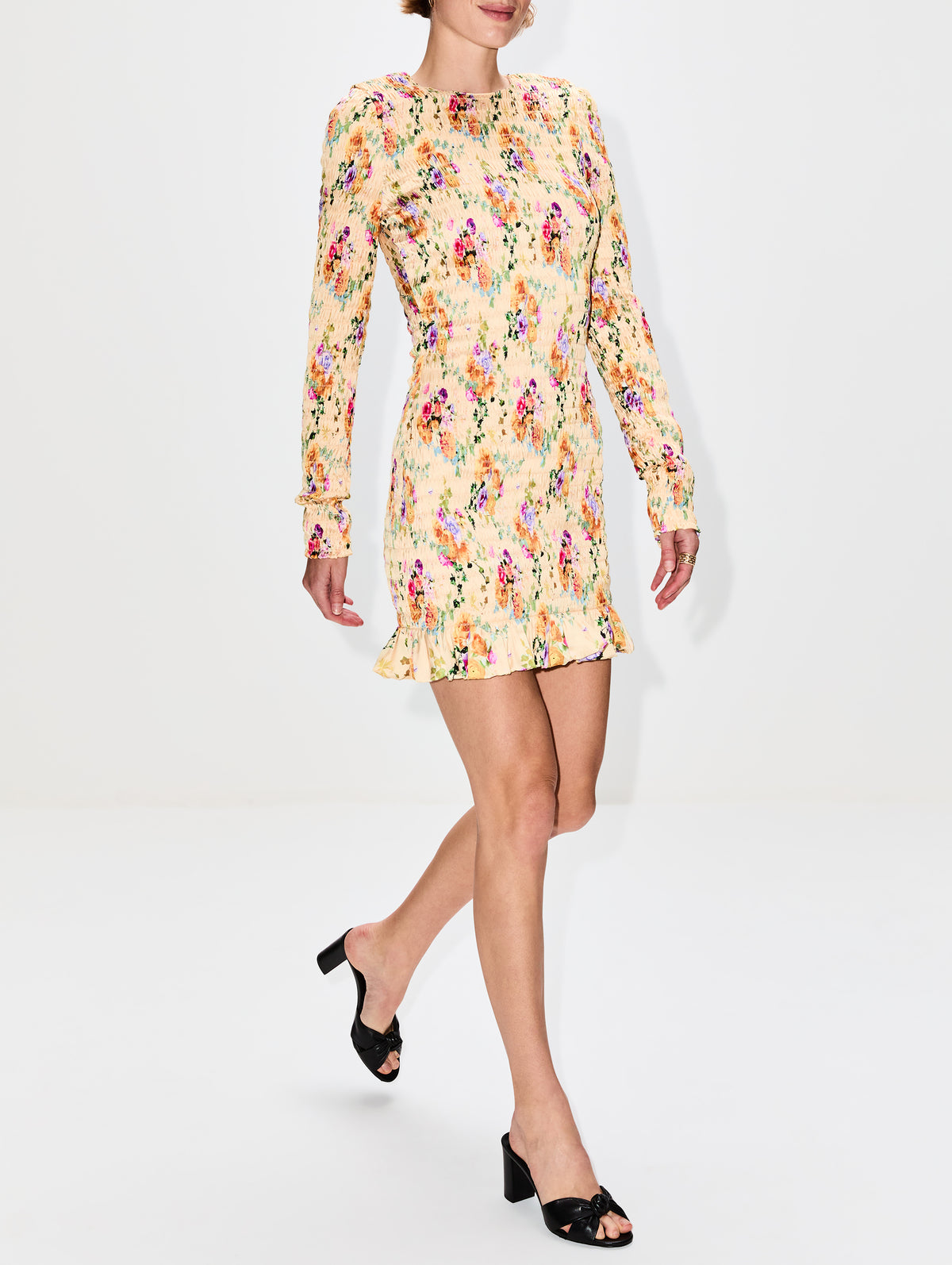 Robe Dress,RABANNE,FLOWER YELLOW,Image 3