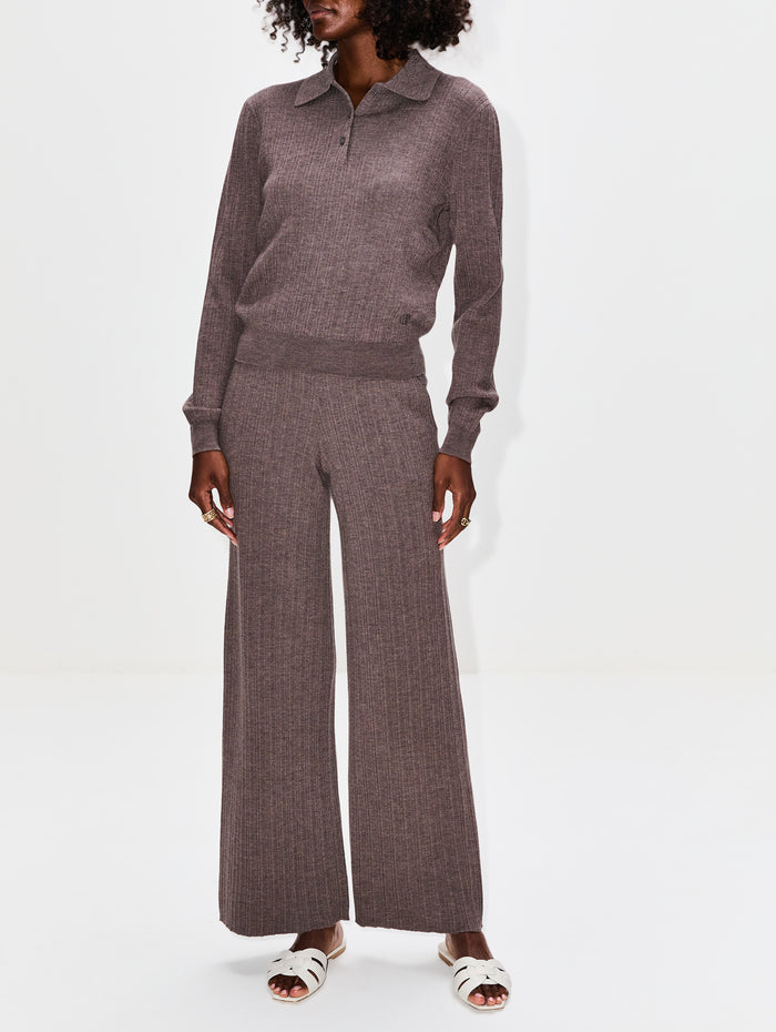 Knit Pant,CLAUDIE PIERLOT,TAUPE,Image 1