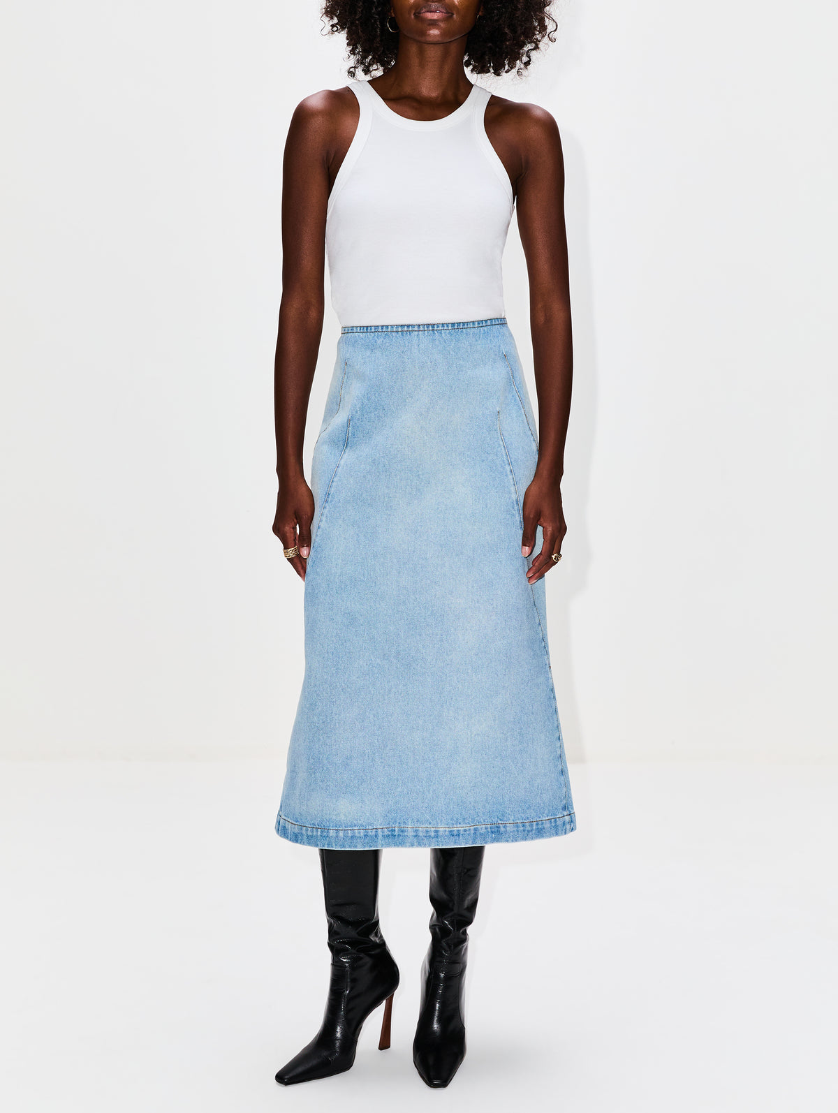 Sibyl Denim Skirt,DRIES VAN NOTEN,LIGHT BLUE,Image 2