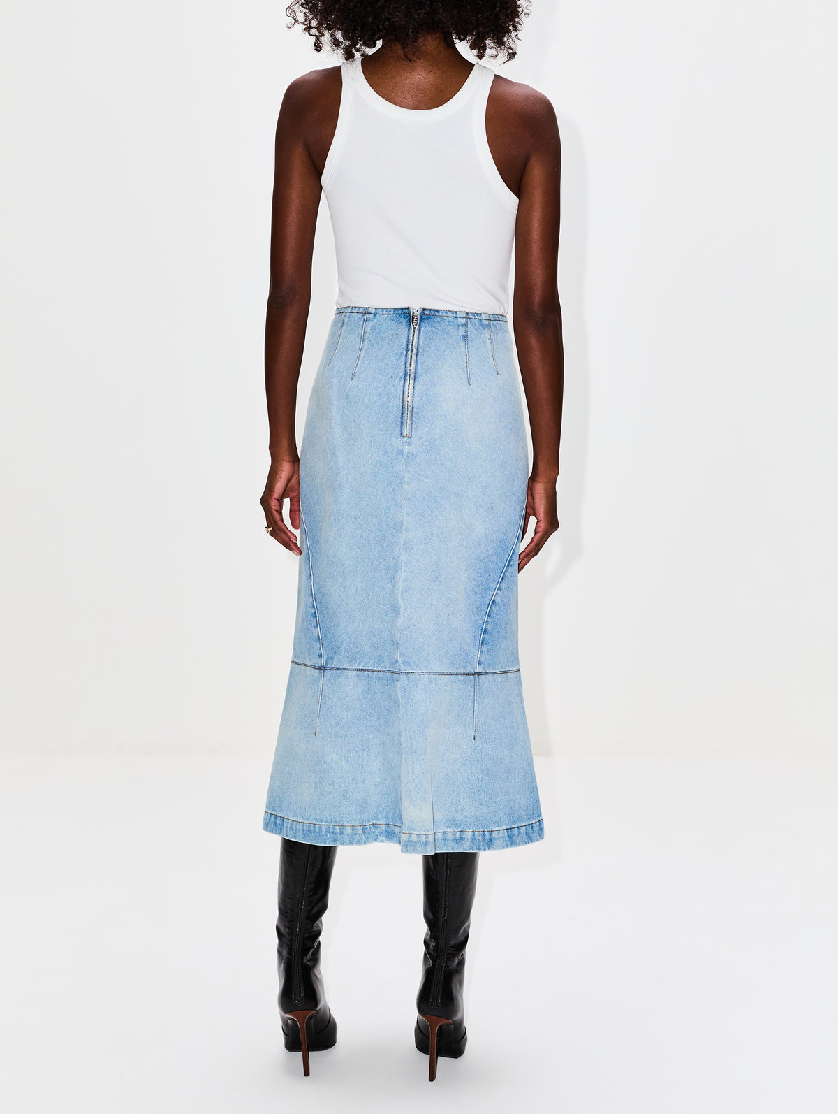 Sibyl Denim Skirt,DRIES VAN NOTEN,LIGHT BLUE,Image 4