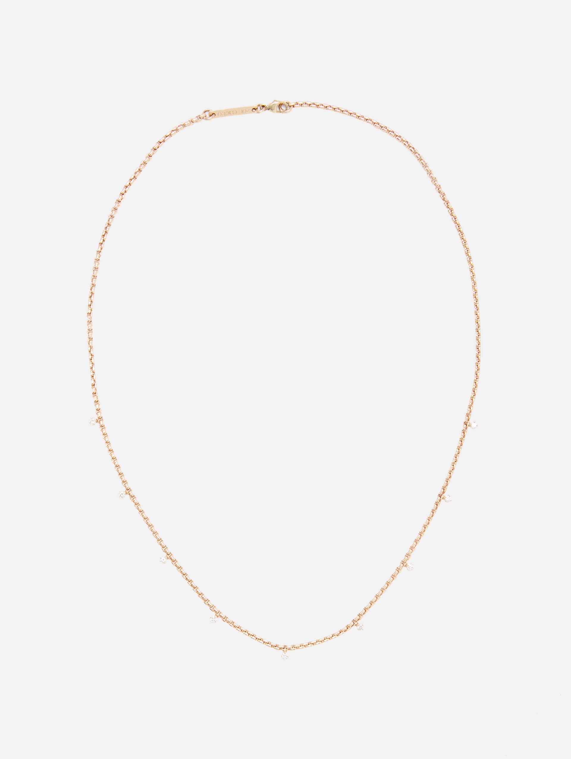 9 Prong Diamond Small Box Chain Necklace | ZOE CHICCO | elysewalker