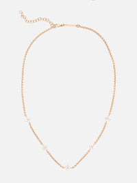5 Prong Diamond Quad Station Box Chain Necklace,ZOE CHICCO,YELLOW GOLD,Image 1